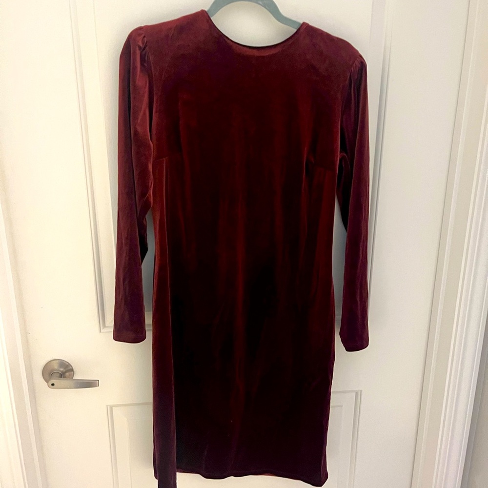 Maroon velvet dress